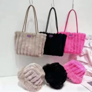 Pink Plush Fluffy Bag