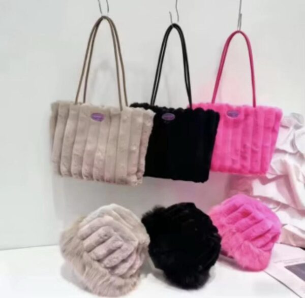 Pink Plush Fluffy Bag